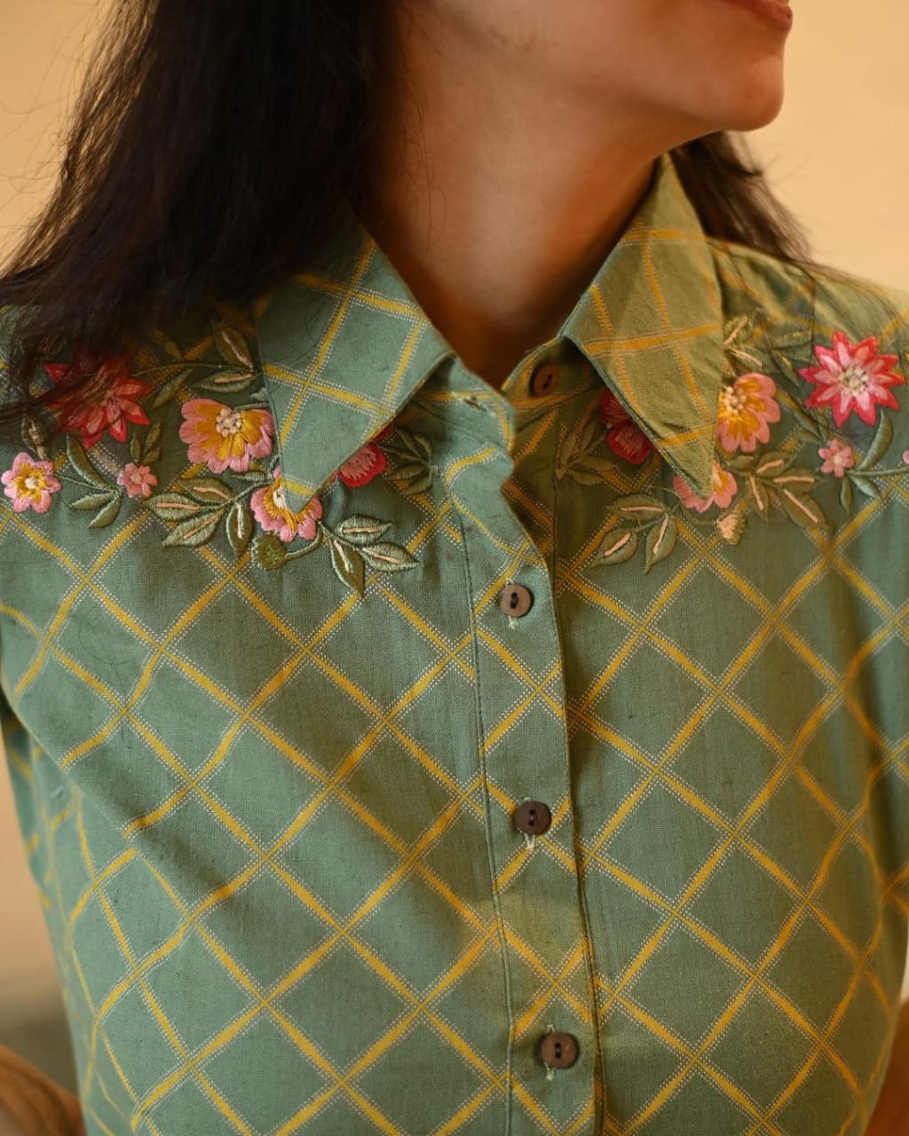 Fine Cotton Shoulder Embroidery Pathani Style Kurta and Printed Patiala Set