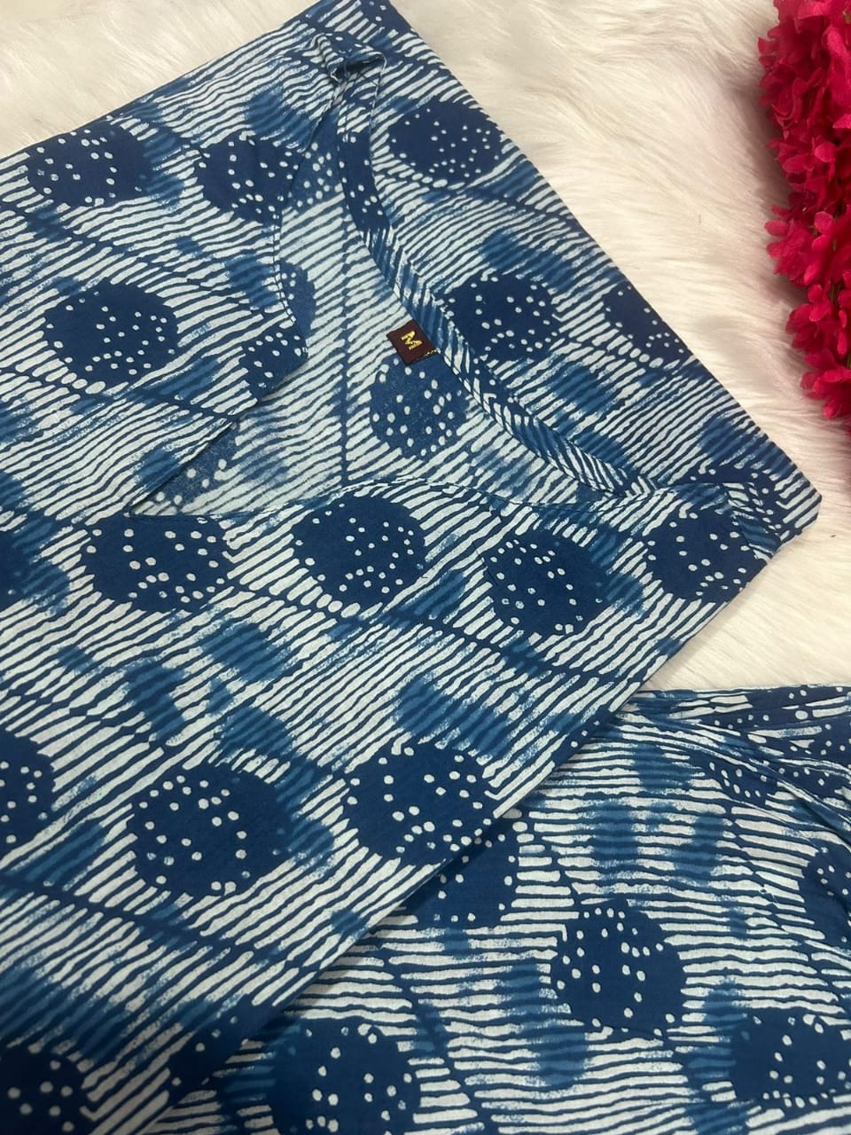 Beautiful Pure Cotton A-Line Kurta Set with Cotton Palazzo