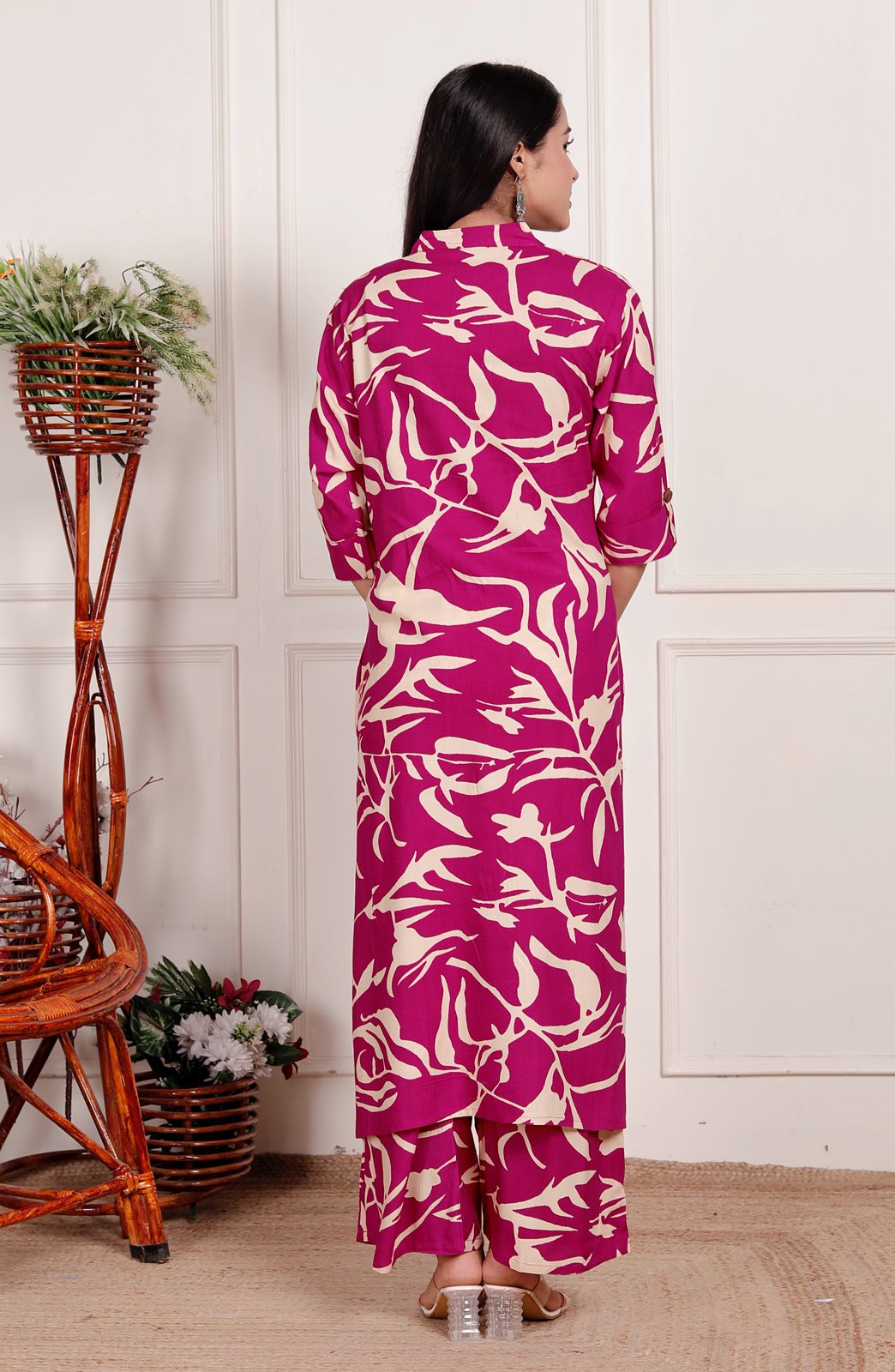 Designer Premium Rayon 140 kg A-Line Kurti Co-ord Set with Ankle Length Palazzo