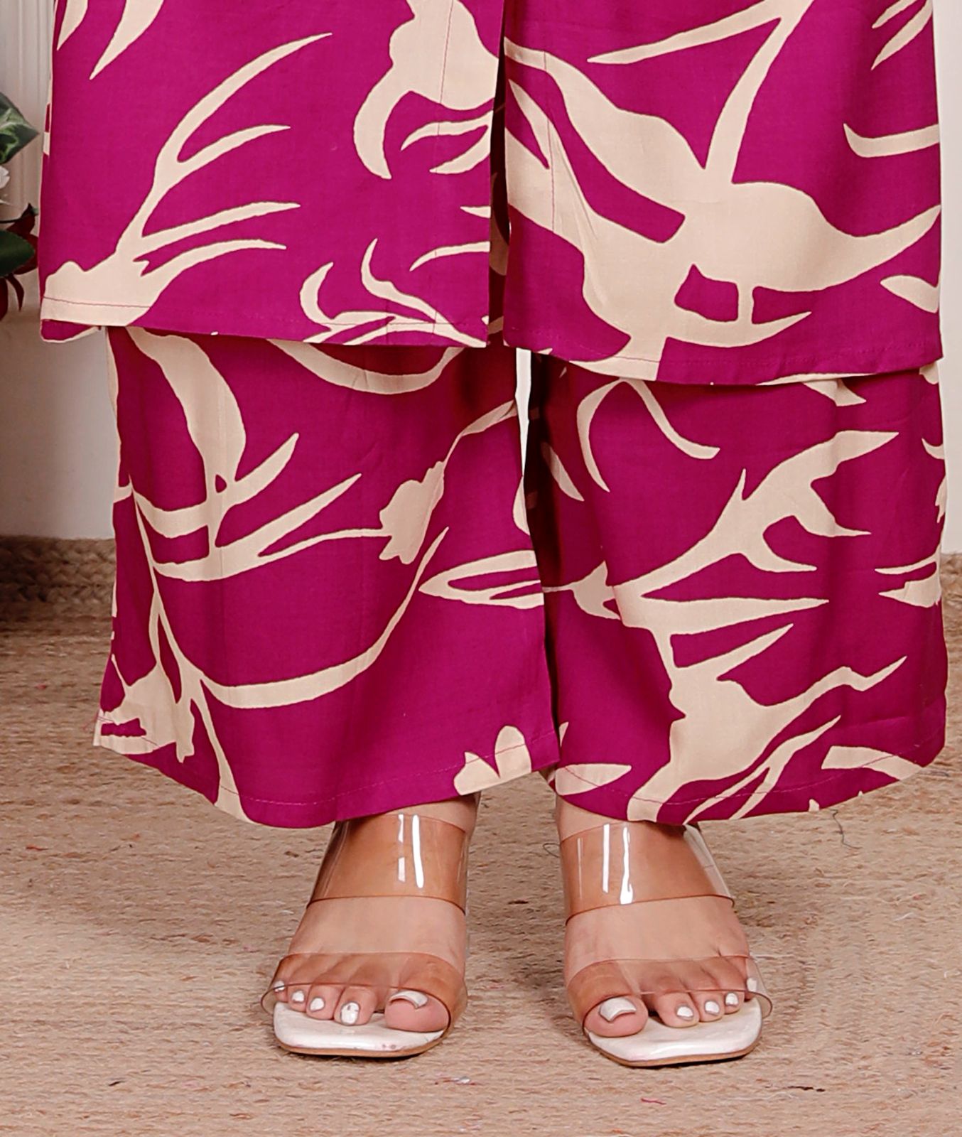 Designer Premium Rayon 140 kg A-Line Kurti Co-ord Set with Ankle Length Palazzo